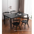 Original design black wood dining chair with footstep